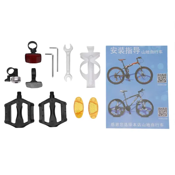 Bicicleta plegable de montaña de 26 pulgadas para mujeres y hombres - Freno de disco delantero y trasero - 21 velocidades de cambio para adultos