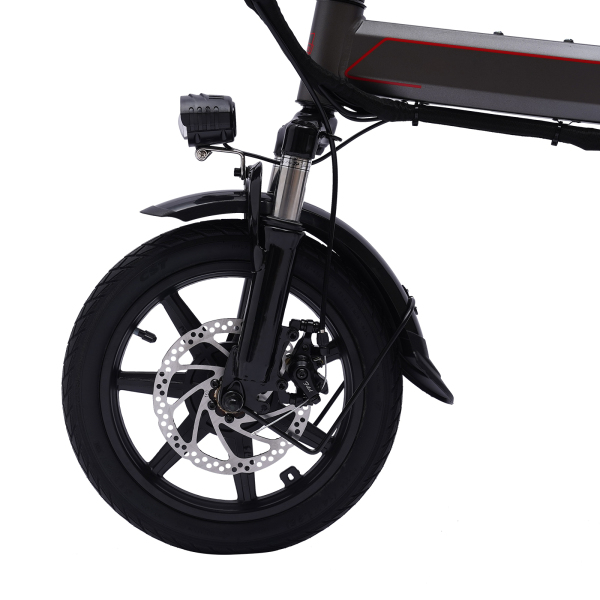 E-Bike plegable de 14 pulgadas con motor de 350 W 25 km/h y batería de litio extraíble E-Bike de ciudad Gris