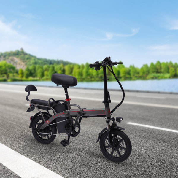 E-Bike plegable de 14 pulgadas con motor de 350 W 25 km/h y batería de litio extraíble E-Bike de ciudad Gris E-Bike plegable de 14 pulgadas con motor de 350 W 25 km/h y batería de litio extraíble E-Bike de ciudad Gris