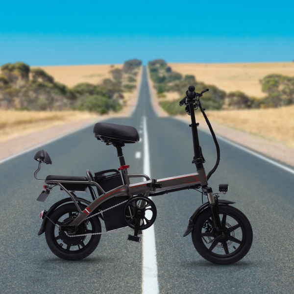 E-Bike plegable de 14 pulgadas con motor de 350 W 25 km/h y batería de litio extraíble E-Bike de ciudad Gris