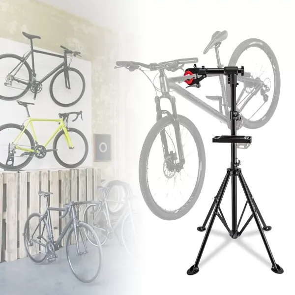 Soporte de bicicletas de altura ajustable de 42,5" a 74,8" Soporte de trabajo para mantenimiento de bicicletas