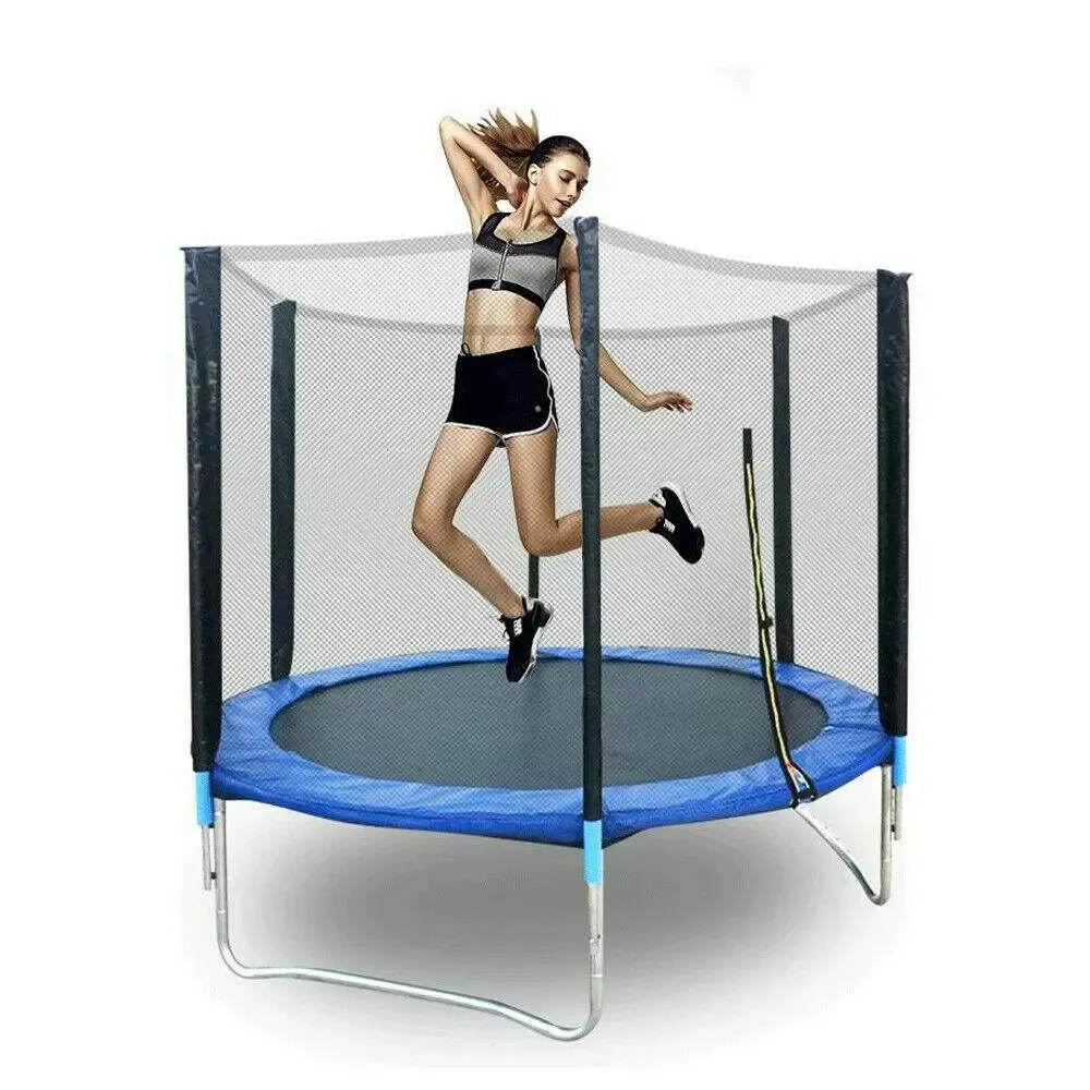 Trampolín de jardín de 183 cm de diámetro, trampolín de jardín con red de seguridad cerrada