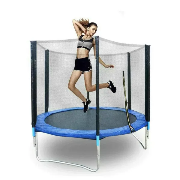 Trampolín de jardín de 183 cm de diámetro, trampolín de jardín con red de seguridad cerrada