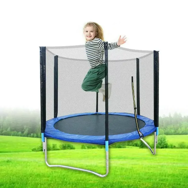 Trampolín de jardín de 183 cm de diámetro, trampolín de jardín con red de seguridad cerrada