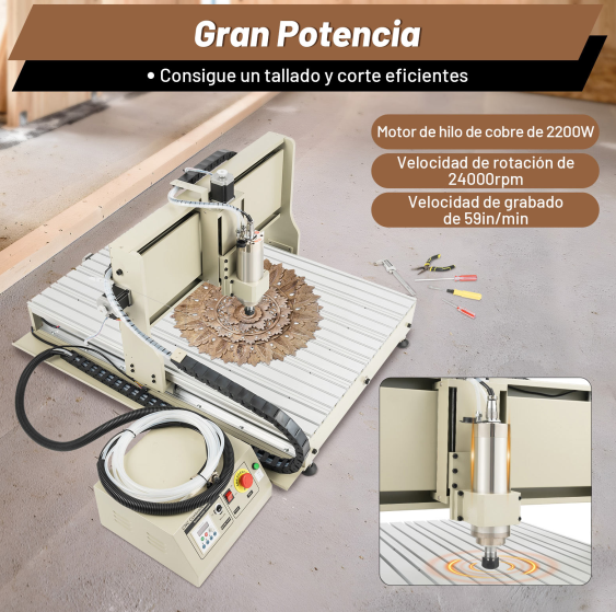 Fresadora CNC de 4 ejes, 6090, máquina de grabado USB, router Engraver, Kit de grabado, 2,2 kW