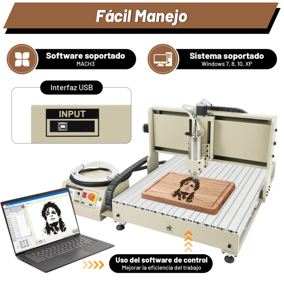 Fresadora CNC de 4 ejes, 6090, máquina de grabado USB, router Engraver, Kit de grabado, 2,2 kW