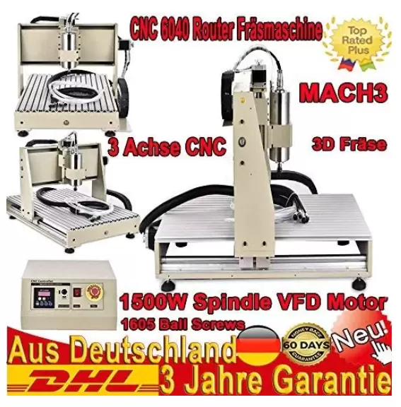 CNCEST Máquina de grabado de tres ejes,CNC 6040 Máquina de fresado de 1500 W con máquina de grabado de puerto paralelo de control remoto