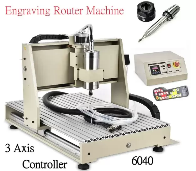 Máquina de grabado 1500W - 3 ejes 6040 VFD - Máquina de grabado Router+Volante+Controlador