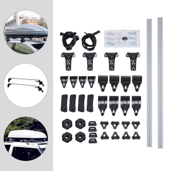 Baca universal de acero de 48 pulgadas, cesta de techo para coche, portaequipajes para techo, 146,5 x 15 x 15 cm