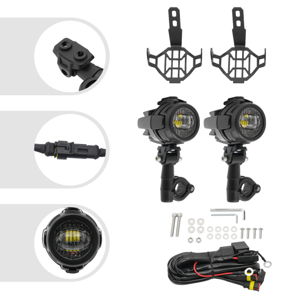 Luz Antiniebla de Moto Faro Adicional Compatible con BMW R1200GS F800GS Luz de Carretera LED Faro Adicional Luz Antiniebla de Moto Faro Adicional Compatible con BMW R1200GS F800GS Luz de Carretera LED Faro Adicional