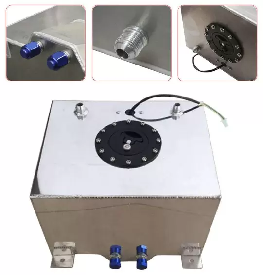 Tanque de combustible para carreras, 20 litros, universal, de aluminio, para deportes de motor