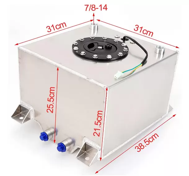 Tanque de combustible para carreras, 20 litros, universal, de aluminio, para deportes de motor