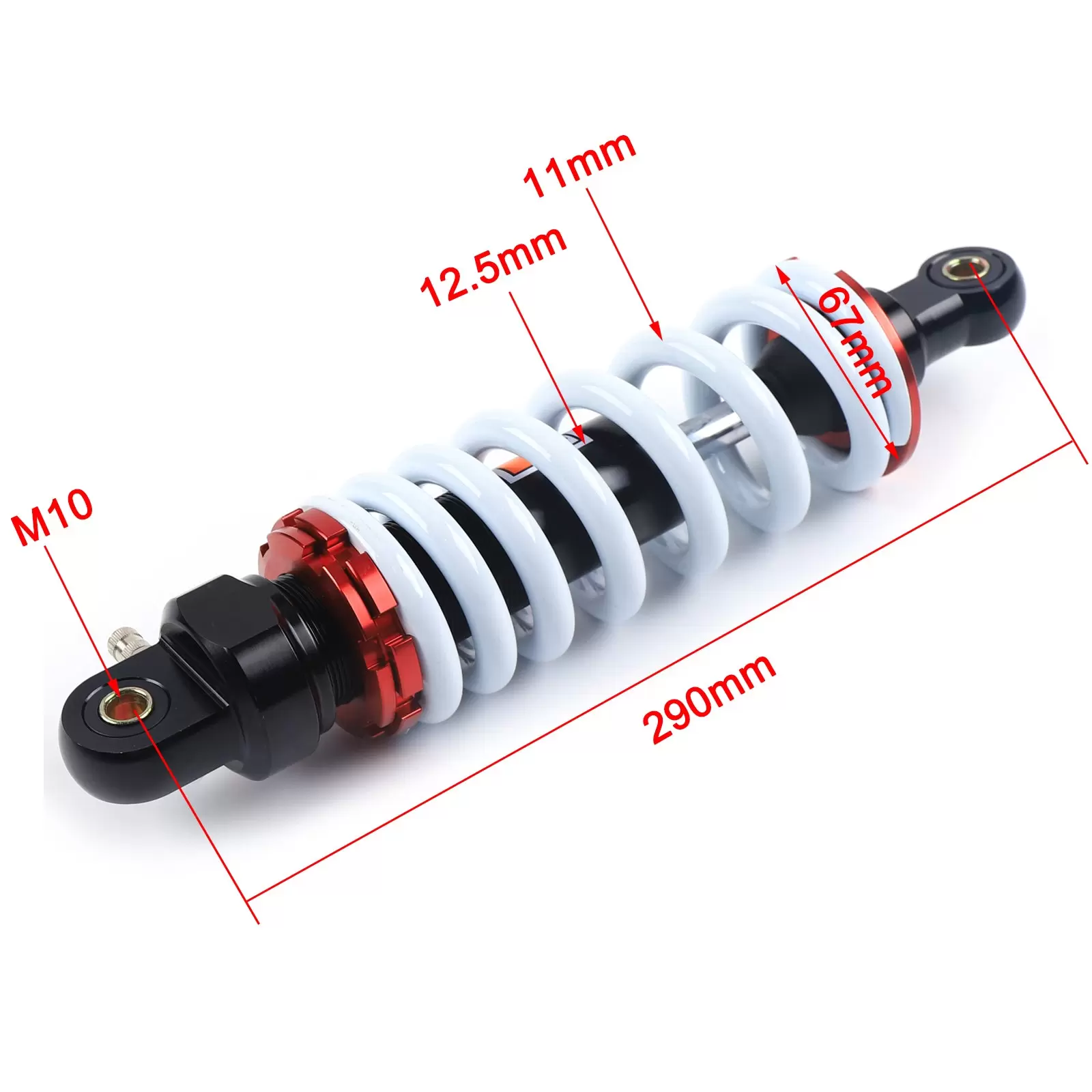 Amortiguador trasero, 290 mm, amortiguador de suspensión para moto, 1200 lb para Dirt Bike