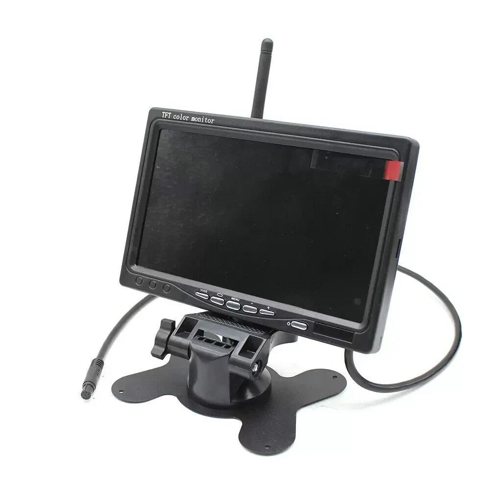 Monitor de 7 pulgadas + 4 cámaras de seguridad inalámbricas, visión nocturna, cámara de marcha atrás para RV camión