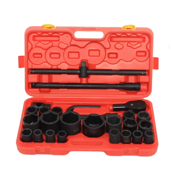 Juego de llaves de vaso, 26 unidades, 3/4", 21-65 mm, llaves de vaso profesionales para camiones y coches