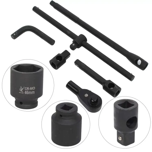 Juego de llaves de vaso, 26 unidades, 3/4", 21-65 mm, llaves de vaso profesionales para camiones y coches Juego de llaves de vaso, 26 unidades, 3/4", 21-65 mm, llaves de vaso profesionales para camiones y coches