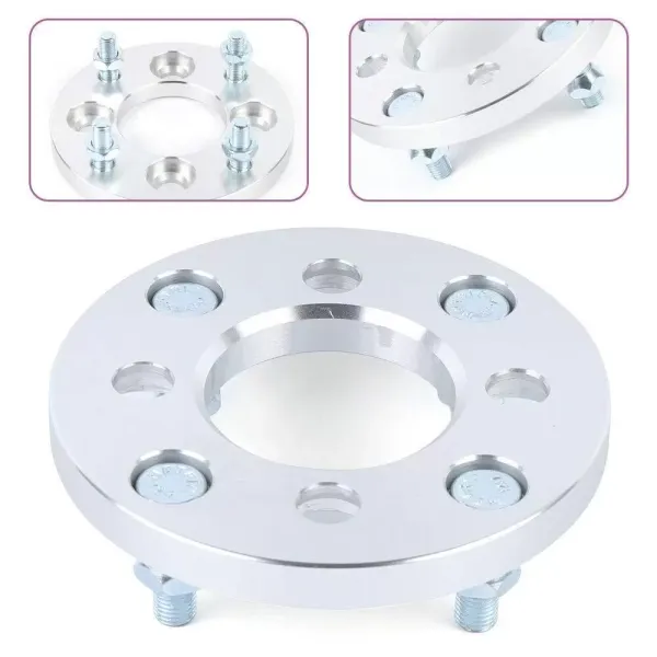CNCEST 4 separadores de rueda, 15 mm de grosor, adaptador M12 x 1,5, 4 tornillos x 100 mm, convertidos en 4 tornillos x 114,3 mm.