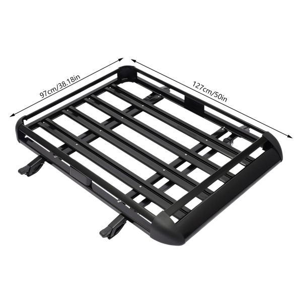 CNCEST Portaequipajes de aluminio para techo, cesta de carga, carga máxima de la barra transversal es de 68 kg, sin ruido al conducir