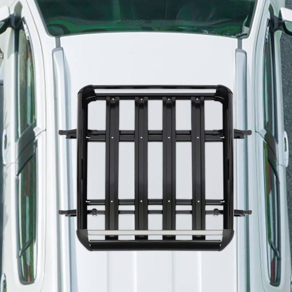 CNCEST Portaequipajes de aluminio para techo, cesta de carga, carga máxima de la barra transversal es de 68 kg, sin ruido al conducir CNCEST Portaequipajes de aluminio para techo, cesta de carga, carga máxima de la barra transversal es de 68 kg, sin ruido al conducir