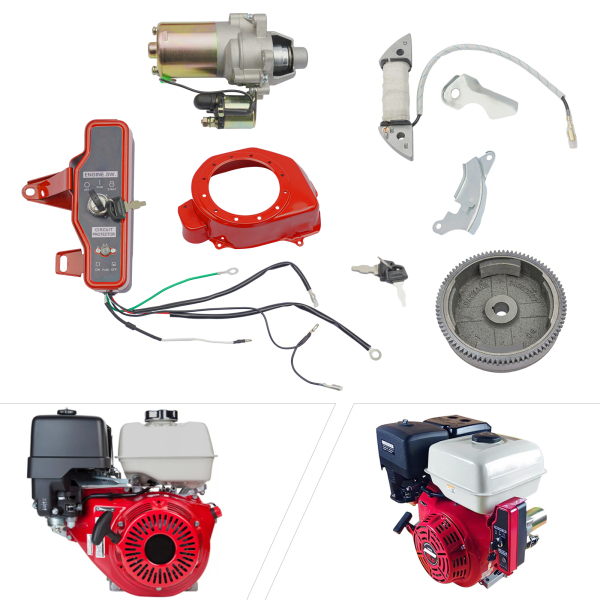 Kit de arranque eléctrico para motor de arranque Honda GX160 GX200 con caja de interruptor de llave