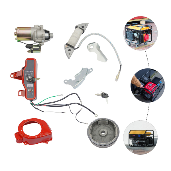Kit de arranque eléctrico para motor de arranque Honda GX160 GX200 con caja de interruptor de llave