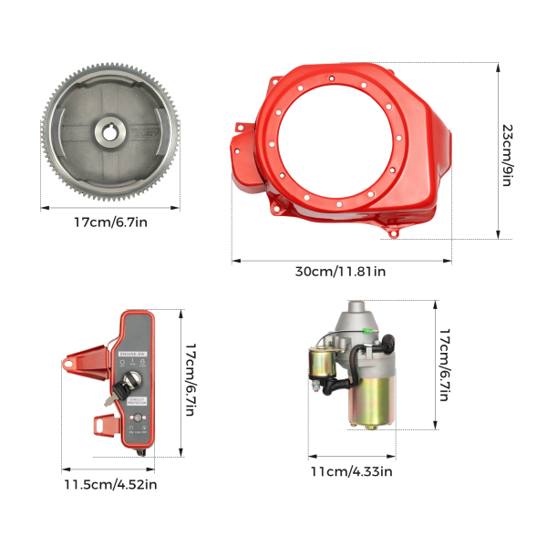 Kit de arranque eléctrico para motor de arranque Honda GX160 GX200 con caja de interruptor de llave Kit de arranque eléctrico para motor de arranque Honda GX160 GX200 con caja de interruptor de llave