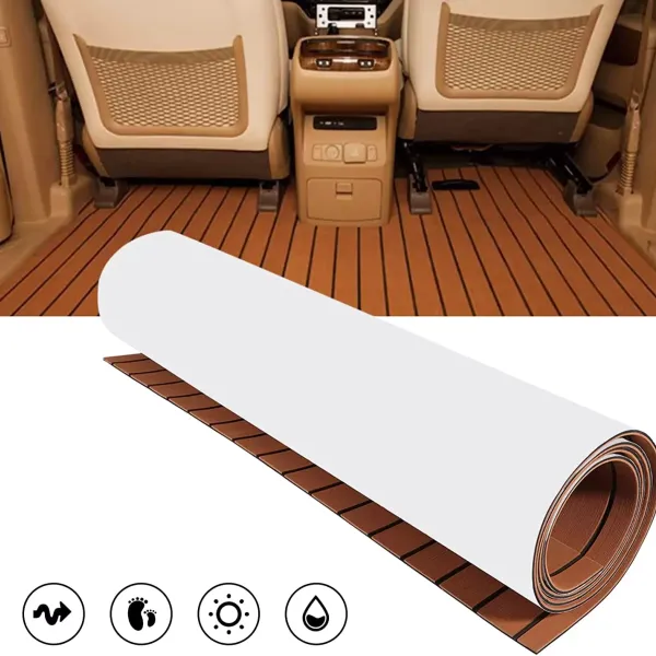 240 x 90 cm de espuma EVA, para barco, yate, suelo, alfombra（marrón+negro）