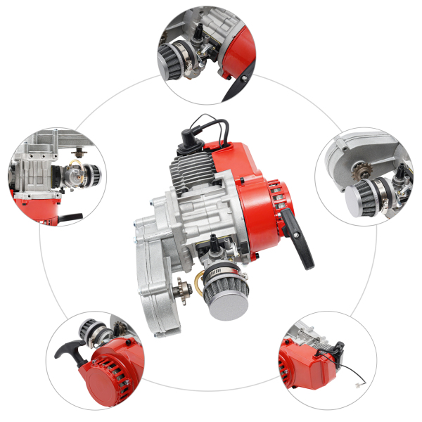 49cc 2 tiempos Pull Start Motor Refrigeración por aire Motor de carreras Mini Dirt Bike ATV 49cc 2 tiempos Pull Start Motor Refrigeración por aire Motor de carreras Mini Dirt Bike ATV