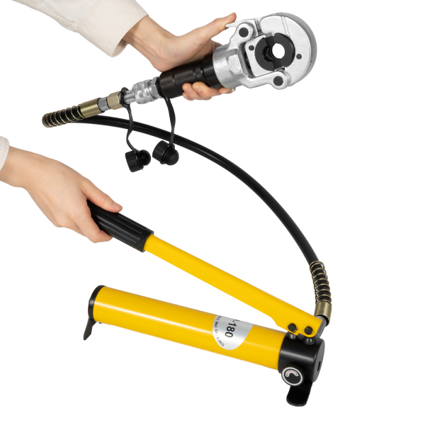 Crimpadora hidráulica de tubo de presión V12-28 mm TH16-32 mm con cabezal giratorio 360°, en forma de U/TH para tubos de aluminio, PEX, PB