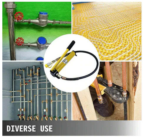 Crimpadora hidráulica de tubo de presión V12-28 mm TH16-32 mm con cabezal giratorio 360°, en forma de U/TH para tubos de aluminio, PEX, PB