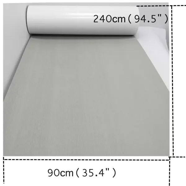 Alfombrilla antideslizante de espuma de teca, 90 x 240 cm, color gris