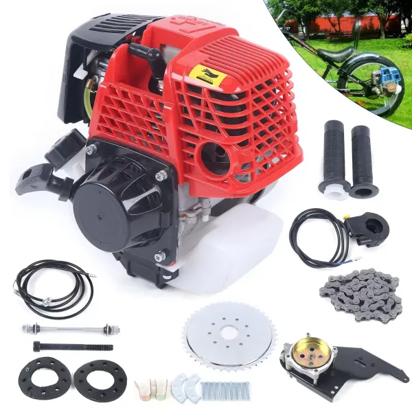Motor de montaje lateral de 4 tiempos, 44 cc, conjunto de motores laterales para bicicletas monocilindro, refrigeración por aire