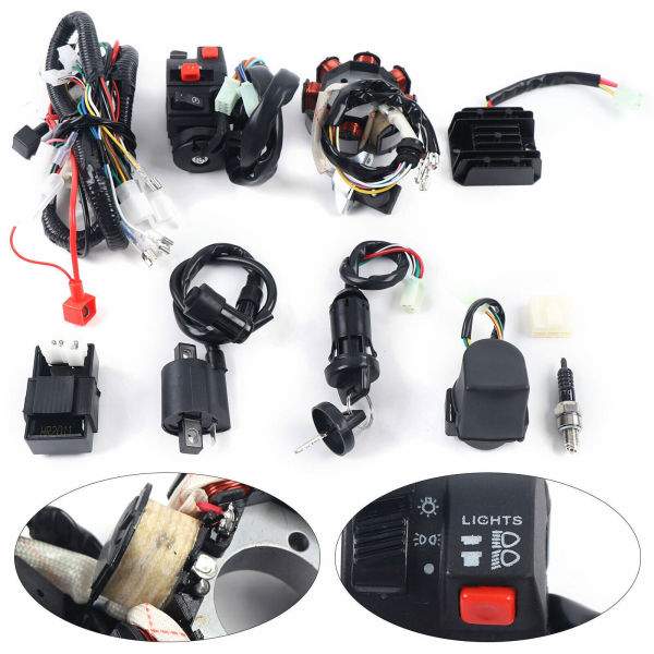 Arnés de cables eléctricos completo rectificador arnés cableado solenoide de telar ATV Quad 150-250 300CC de 4 tiempos Arnés de cables eléctricos completo rectificador arnés cableado solenoide de telar ATV Quad 150-250 300CC de 4 tiempos