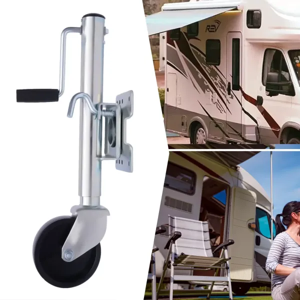 Rueda jockey automática para remolque 60 mm Plegable con rodamiento de llanta de acero Carga 1200 lb Rueda jockey
