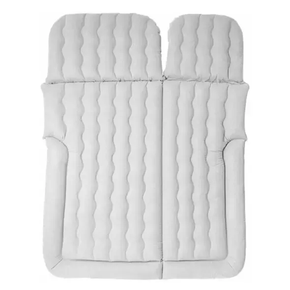 Colchón de aire inflable Asiento trasero de cama de aire con bomba eléctrica,almohadilla de dormir portátil con flocado para acampar de viaje (gris)