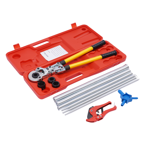 Alicates de prensado para tubos de 16 – 32 mm de cobre, crimpadora con tijeras, calibrador, muelle de flexión Alicates de prensado para tubos de 16 – 32 mm de cobre, crimpadora con tijeras, calibrador, muelle de flexión
