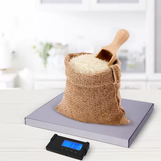 Báscula digital de paquetes, 180 kg/397 libras, báscula de plataforma de alta precisión con indicador LED, de acero inoxidable