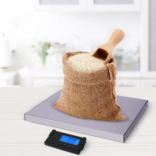 Báscula digital de paquetes, 180 kg/397 libras, báscula de plataforma de alta precisión con indicador LED, de acero inoxidable
