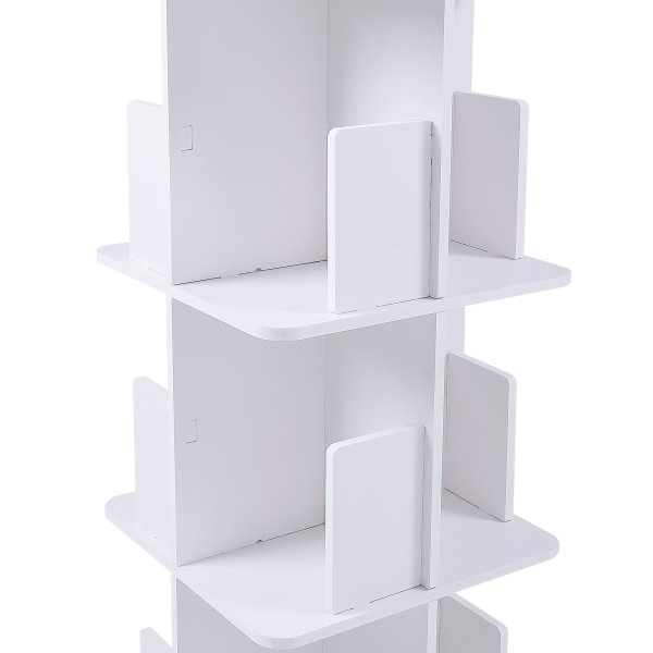 Estantería giratoria de 360°, librería de pie de 4 niveles, librería pequeña de esquina - Blanca Estantería giratoria de 360°, librería de pie de 4 niveles, librería pequeña de esquina - Blanca