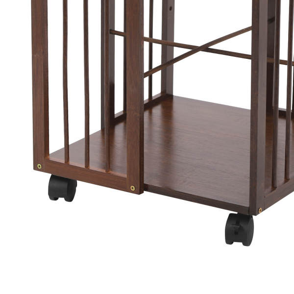 Estantería giratoria, estantería móvil de 5 niveles, estantería con diseño abierto Estantería giratoria, estantería móvil de 5 niveles, estantería con diseño abierto