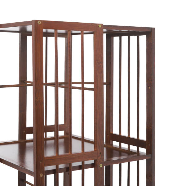 Estantería giratoria, estantería móvil de 5 niveles, estantería con diseño abierto Estantería giratoria, estantería móvil de 5 niveles, estantería con diseño abierto