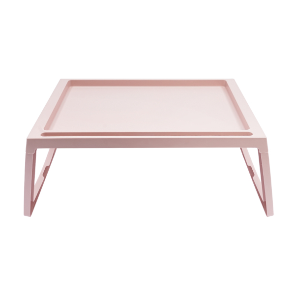 Juego de 4, Mesa Bandeja de Cama con Patas Plegables, Mesa Bandeja de Cama Plegable, Bandejas para Servir Comida, Rosa