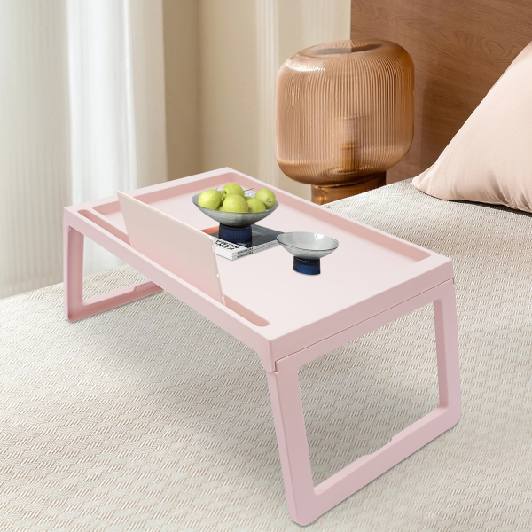 Juego de 4, Mesa Bandeja de Cama con Patas Plegables, Mesa Bandeja de Cama Plegable, Bandejas para Servir Comida, Rosa Juego de 4, Mesa Bandeja de Cama con Patas Plegables, Mesa Bandeja de Cama Plegable, Bandejas para Servir Comida, Rosa