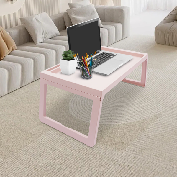 Juego de 4, Mesa Bandeja de Cama con Patas Plegables, Mesa Bandeja de Cama Plegable, Bandejas para Servir Comida, Rosa Juego de 4, Mesa Bandeja de Cama con Patas Plegables, Mesa Bandeja de Cama Plegable, Bandejas para Servir Comida, Rosa