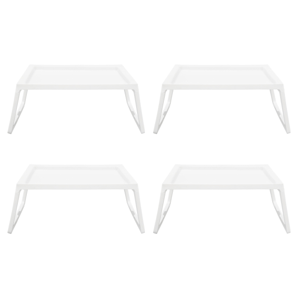 Juego de 4, Mesa Bandeja de Cama con Patas Plegables, Mesa Bandeja de Cama Plegable con, Bandejas para Servir Comida