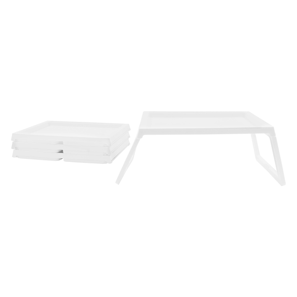 Juego de 4, Mesa Bandeja de Cama con Patas Plegables, Mesa Bandeja de Cama Plegable con, Bandejas para Servir Comida