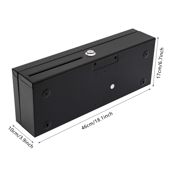 Cajón portamonedas electrónico, Cajón portamonedas para empresas, 46*17*10cm, Amplio espacio de almacenamiento, Negro