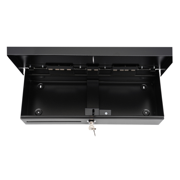 Cajón portamonedas electrónico, Cajón portamonedas para empresas, 46*17*10cm, Amplio espacio de almacenamiento, Negro