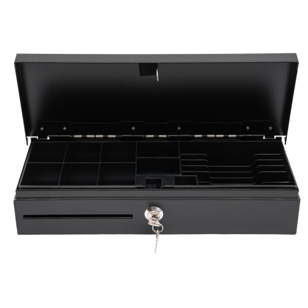 Cajón portamonedas electrónico, Cajón portamonedas para empresas, 46*17*10cm, Amplio espacio de almacenamiento, Negro