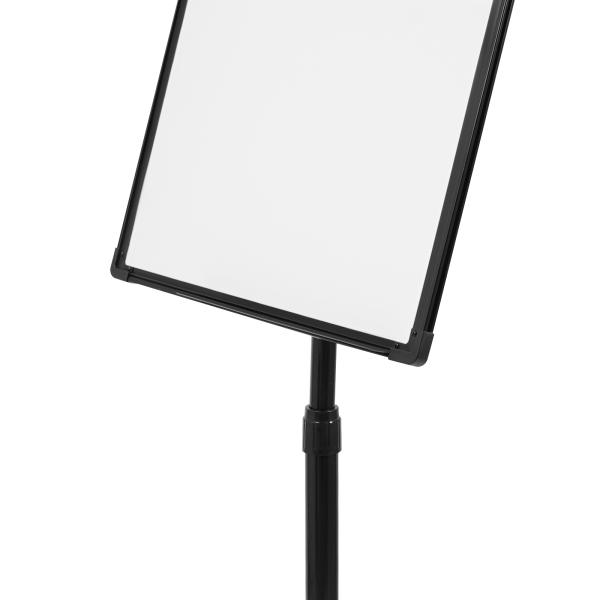 Pizarra de dibujo de una sola cara, de altura ajustable, magnética portátil - Estante negro